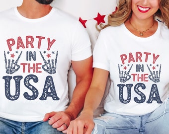 Party in the USA skeleton hands t-shirts.