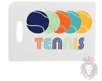 Retro Tennis tag for backpacks, luggage or gifts.