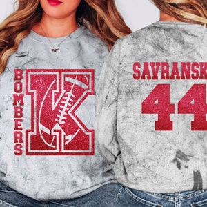 Personalized Football Spirit Wear Sweatshirt: Comfort Colors Team Design