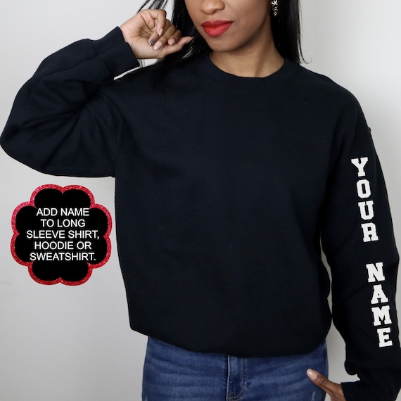 Upcharge for Custom Name on the SLEEVE of Long Sleeve Shirt - Etsy