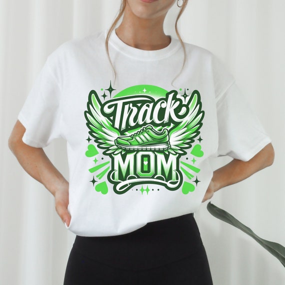 Track Mom airbrushed spirit wear t-shirts.