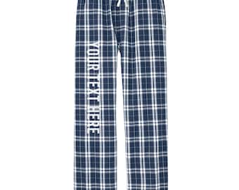 School Spirit Navy plaid buffalo flannel pajama bottoms