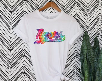 Rainbow Tie Dye Tigers sports team school spirit t- shirts.