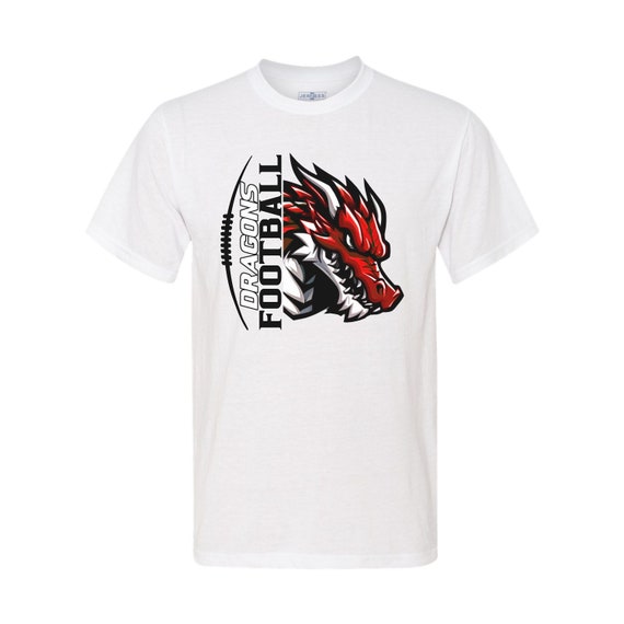 Dragons football spirit wear on adult unisex short sleeve t-shirts.