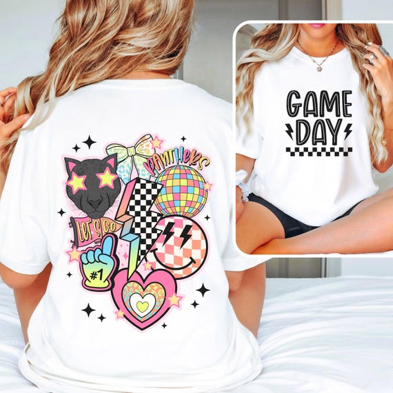 Panthers Game Day t-shirts for kids and adults.