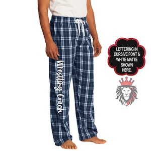 School Spirit Navy Plaid Buffalo Flannel Pajama Bottoms - Etsy