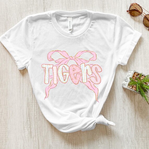 Tigers Pink Out Bow T-Shirt: Feminine Spirit Wear