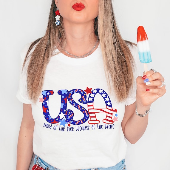 USA land of the free because of the brave t-shirts.