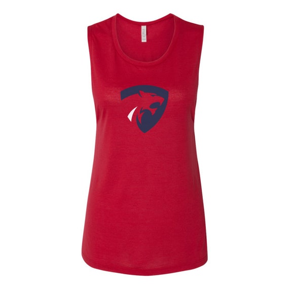 PRFC logo on ladies' Bella Canvas flowy scoop muscle tank top