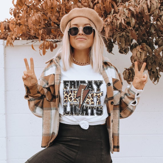 Friday night lights football leopard print t-shirts.