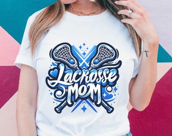 Custom Lacrosse Mom t-shirts with name and number on the back.