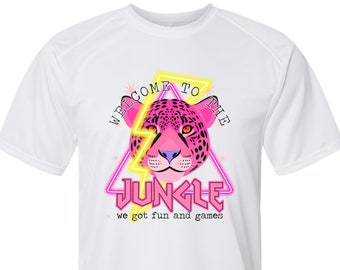 Welcome to the Jungle Leopard mascot school team spirit wear t-shirt