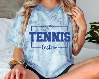 Custom Tennis heart spirit wear Shirt | Personalized Name | Comfort Colors Color Blast