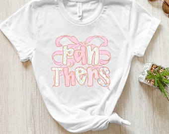 Panthers Pink Out Bow T-Shirt: Feminine Spirit Wear