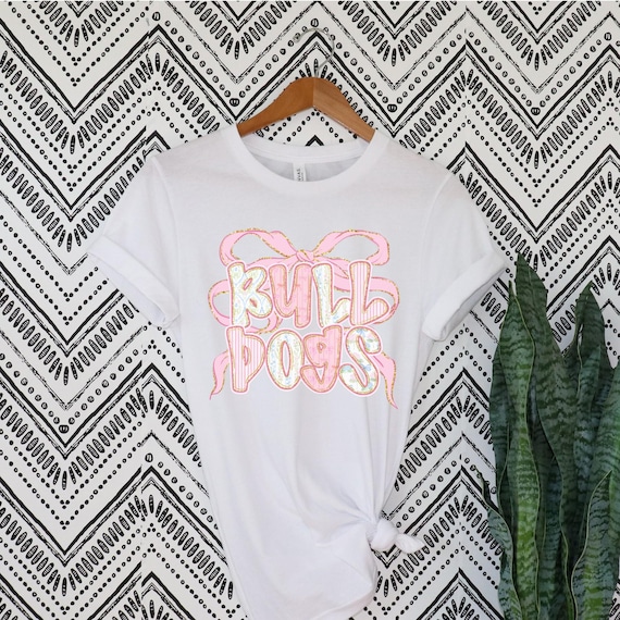 Bulldogs Pink Out Bow T-Shirt: Feminine Spirit Wear