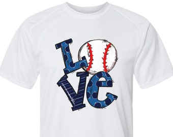 Love Baseball UPF short sleeve and long sleeve t-shirts.