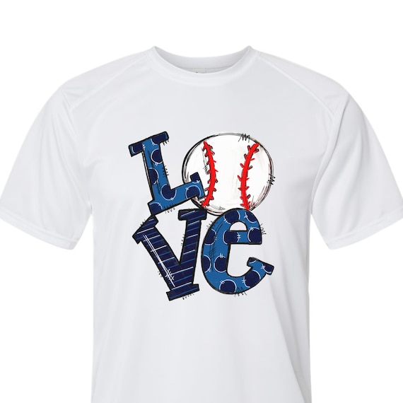 Love Baseball UPF short sleeve and long sleeve t-shirts.