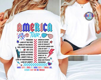 Patriotic America tour t-shirts.