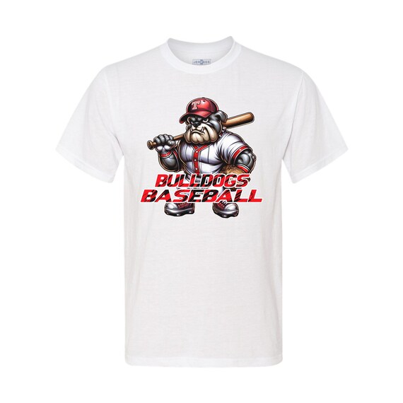 Bulldogs baseball spirit wear on adult unisex short sleeve t-shirts.