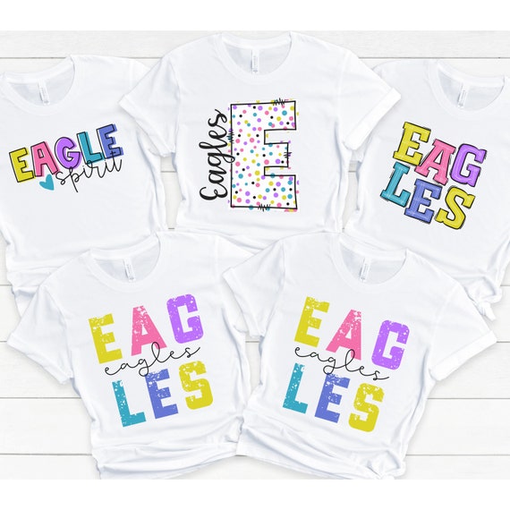 Eagles spirit wear t-shirts with custom name on the back.