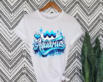 Aquarius faux airbrushed t- shirts.