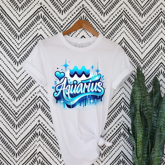 Aquarius faux airbrushed t- shirts.