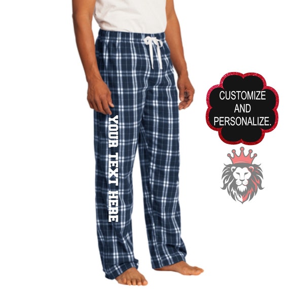 School Spirit Navy Plaid Buffalo Flannel Pajama Bottoms 