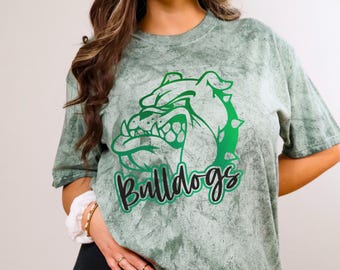Custom Bulldogs Spirit Wear on Comfort Colors color blast t-shirts & sweatshirts