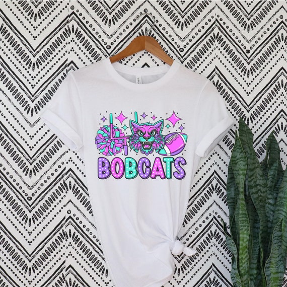 Bobcats football cheerleader pink out t-shirts.