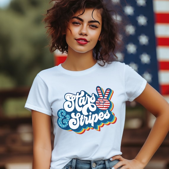 Retro stars and stripes with peace sign t-shirts.