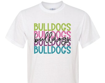 Bulldogs game day spirit wear t-shirts.