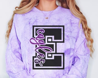 Custom Eagles Spirit Wear on Comfort Colors Color Blast t-shirts and sweatshirts