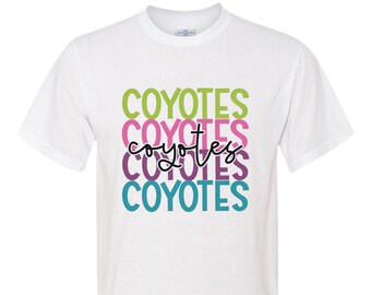 Coyotes game day spirit wear t-shirts.