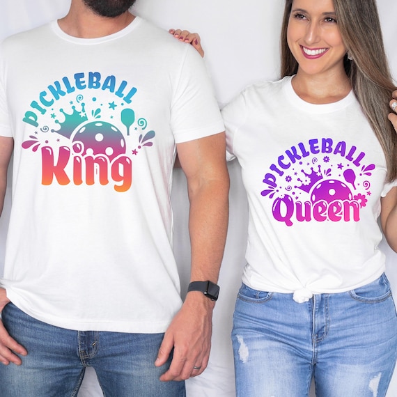 Matching Pickleball King and Queen t-shirts & hoodies