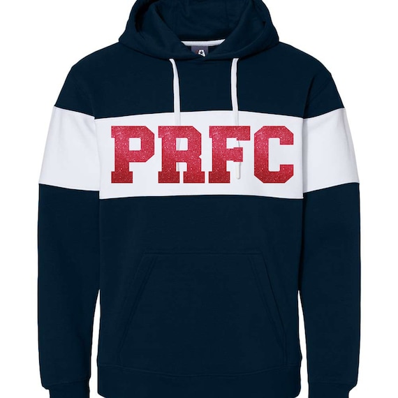 Adult J.America color block hoodies with PRFC in your choice of font style & print finish.