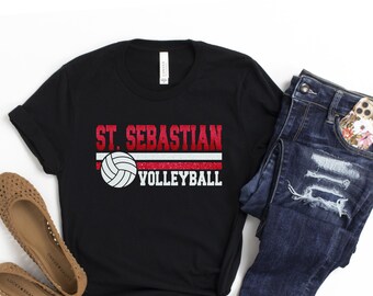 Custom Volleyball Team Shirt: Mascot Name, School Colors