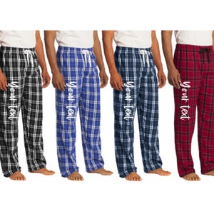 Custom & personalized plaid buffalo flannel pajama pants
