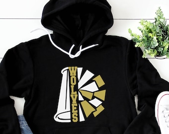 Custom Cheer mascot shirts, sweatshirts, & hoodies.