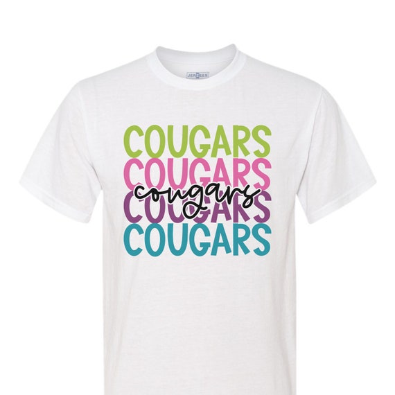 Cougars game day spirit wear t-shirts.