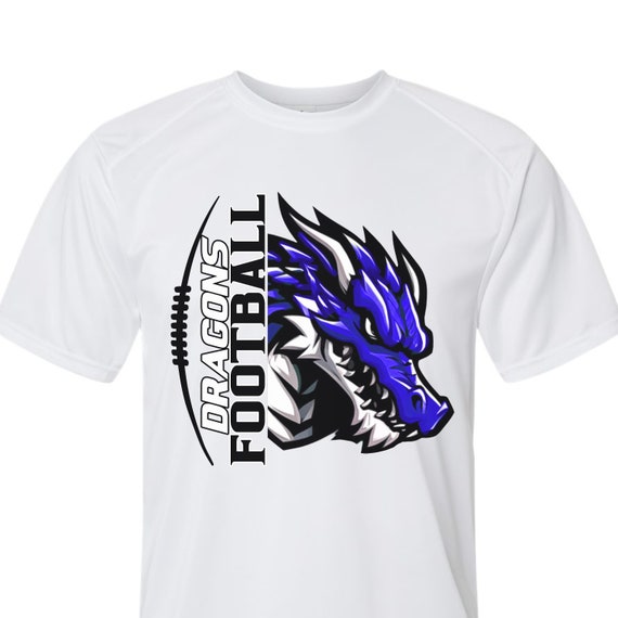Dragons football on youth short sleeve& long sleeve performance t-shirts.