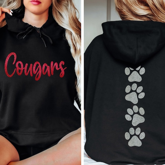 Custom Cougars Spirit Wear With Paw Prints T shirts Sweatshirts Hoodies. Etsy