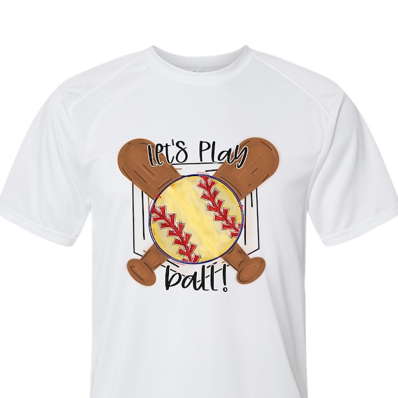Softball Game Day Let's play ball spirit wear on youth short sleeve or long sleeve t-shirts.