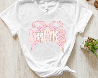 Hawks Pink Out Bow T-Shirt: Feminine Spirit Wear