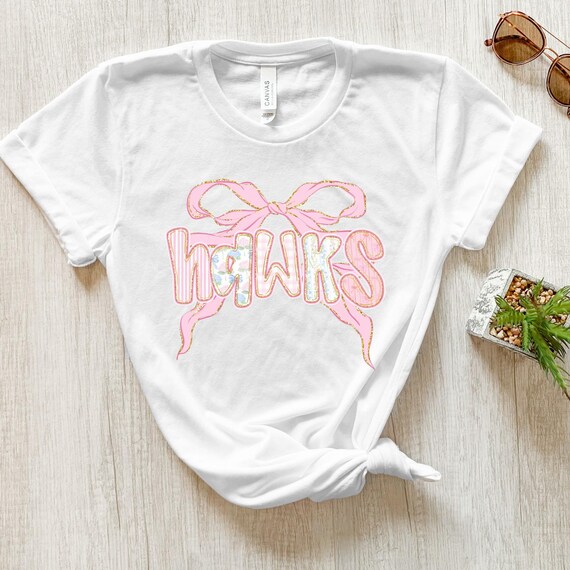 Hawks Pink Out Bow T-Shirt: Feminine Spirit Wear