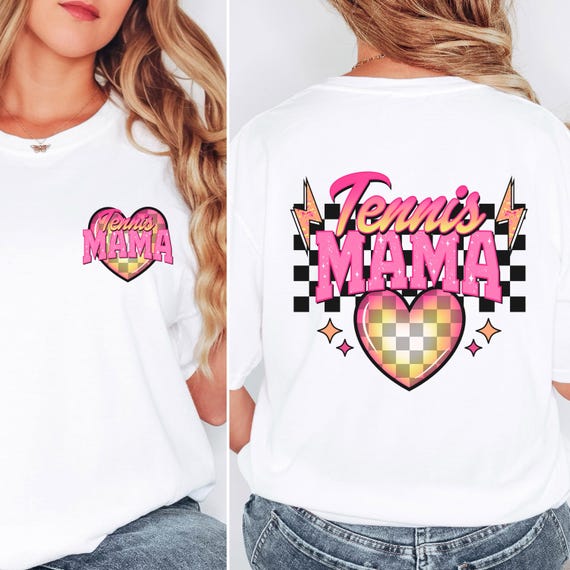 Tennis Mama heart t-shirts.