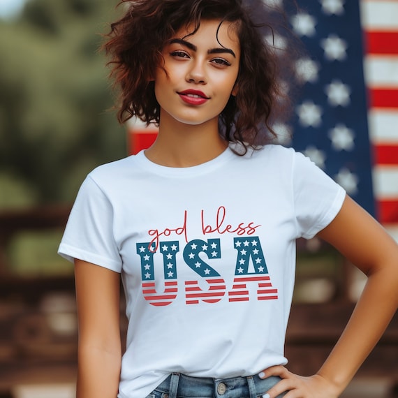God bless the USA red, white, & blue t-shirts.