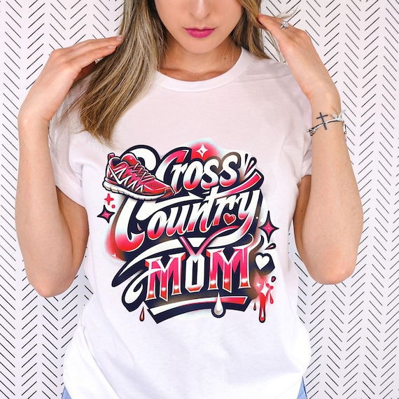 Cross Country Mom airbrushed spirit wear t-shirts.