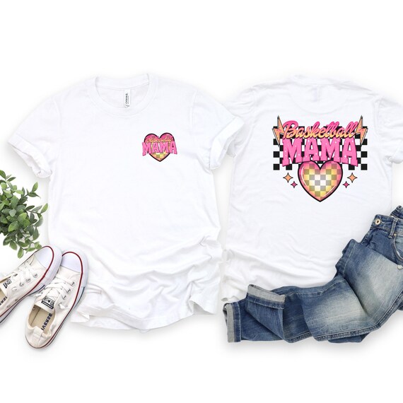 Basketball Mama heart t-shirts.