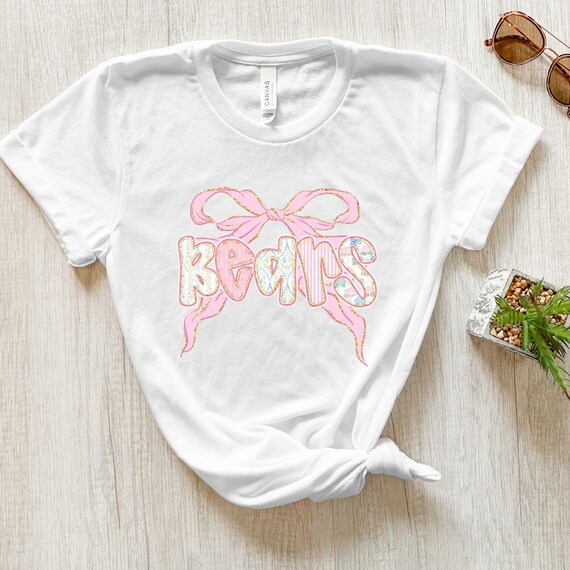 Bears Pink Out Bow T-Shirt: Feminine Spirit Wear