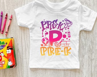 Back to school in bright graffiti doodles t-shirts